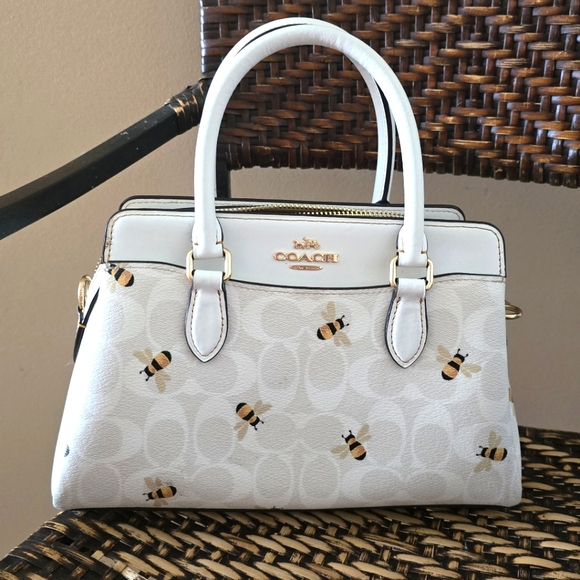Coach Handbags - Genuine Coach Mini Darcie Carryall Bag in Signature Canvas w/Bee Print **NWOT**
